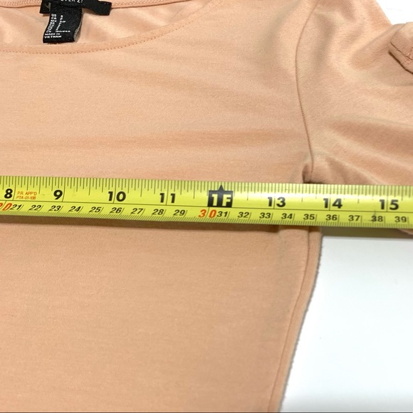 FOREVER 21 Nude Brown Soft casual Bodycon 3/4 Sleeves Dress Size Small - Picture 5 of 6